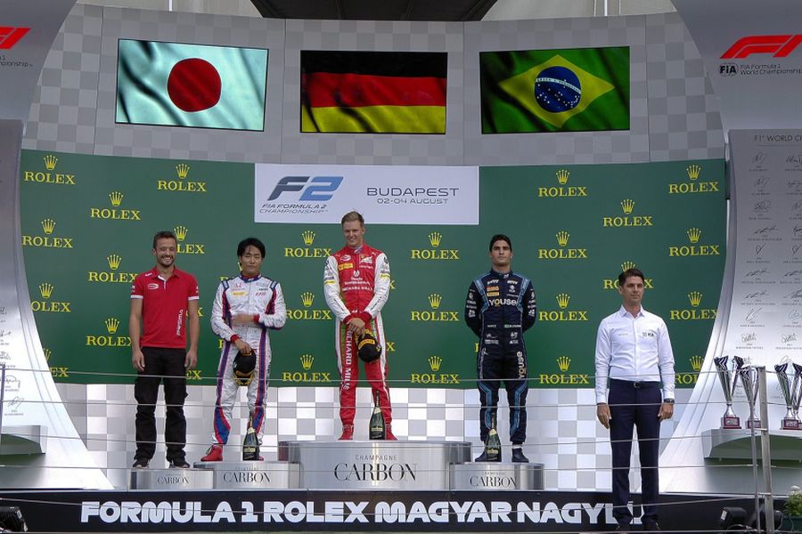 F2 Sprint Race podium at Hungaroring