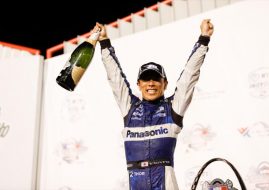 IndyCar Gateway podium Takuma Sato