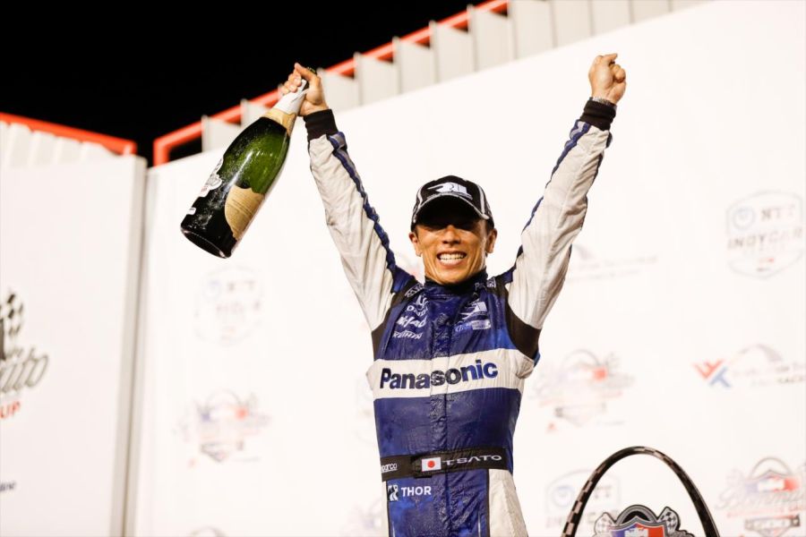 IndyCar Gateway podium Takuma Sato