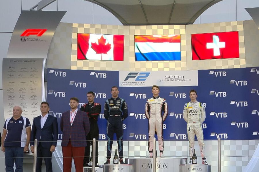 F2 Feature Race podium at Sochi