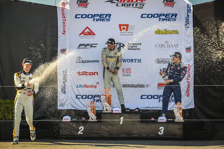 Indy Lights Laguna Seca R1 podium