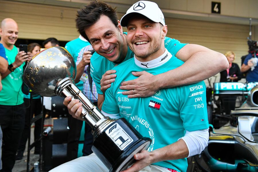 Mercedes F1 champions Toto and Valtteri