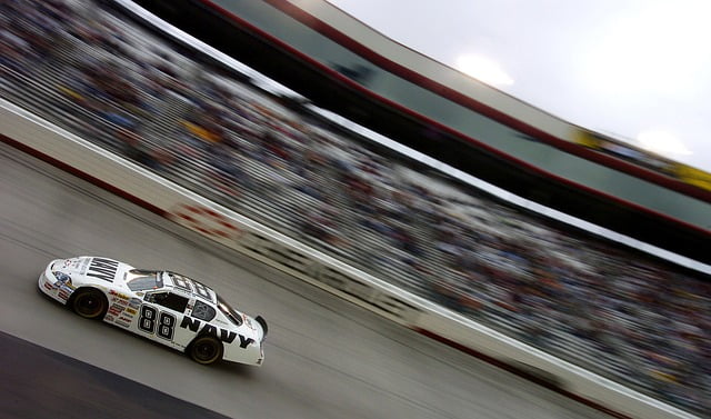 Race Car on a Nascar Track