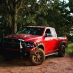 Red Dodge Ram In Forrest