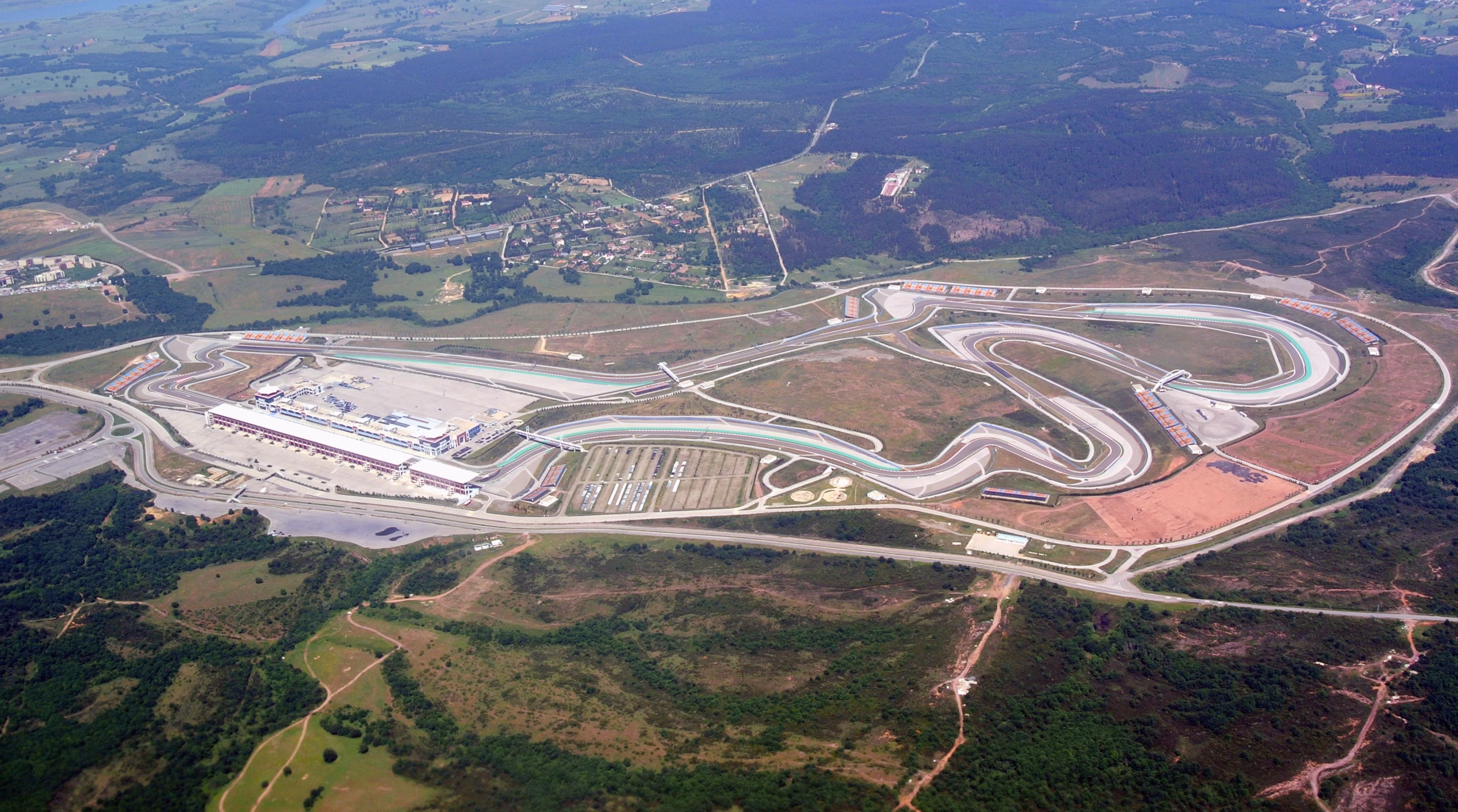 Aerial view of Istanbul Park racing circuit near Akfırat east of Istanbul